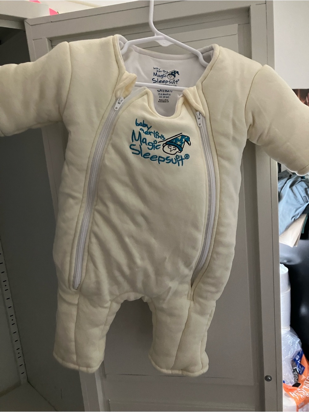 Baby Merlin's Magic Sleepsuit in Cream – Cozy Sleep Sack for Infants